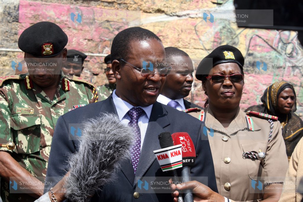 Interior Principal Secretary Karanja Kibicho with administrative officers