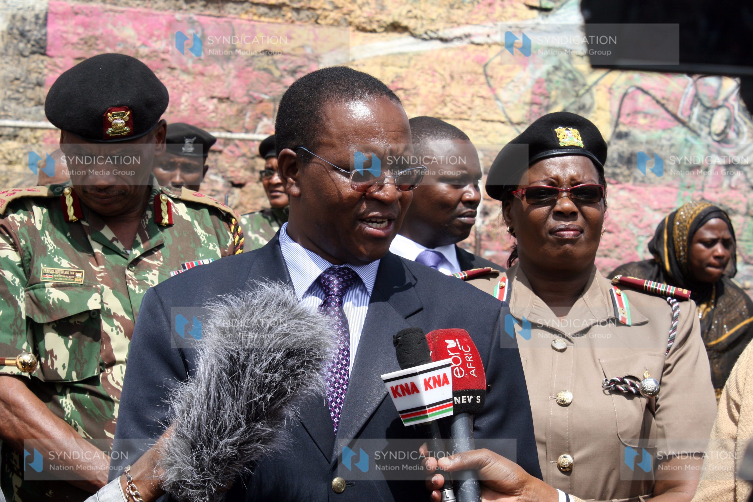 Interior Principal Secretary Karanja Kibicho with administrative officers