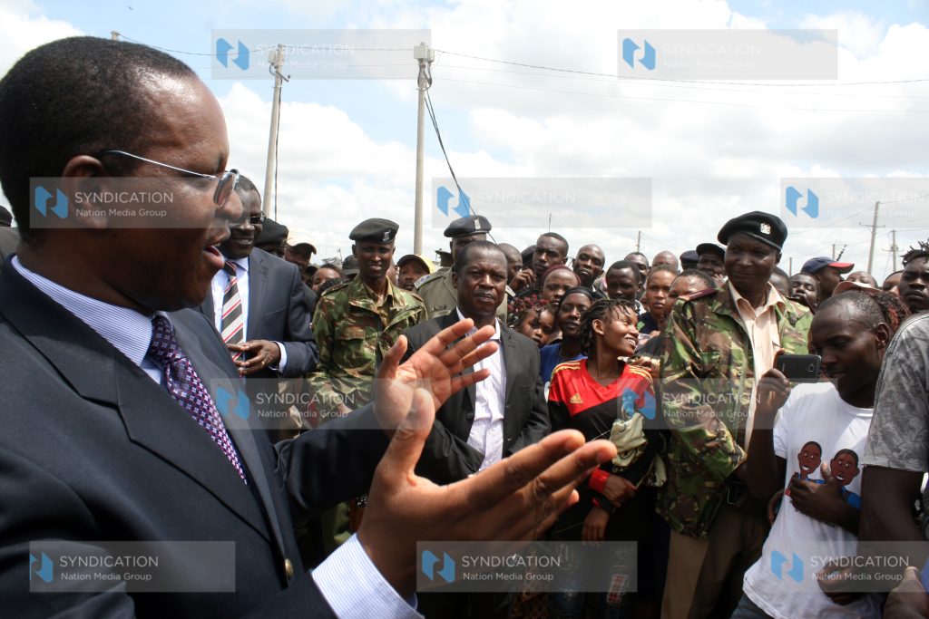 Interior Principal Secretary Karanja Kibicho with administrative officers
