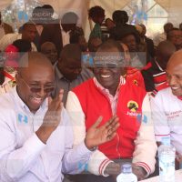 Meru Senator Kiraitu Murungi, his running mate Titus Ntuchiu, and Igembe South MP Mithika Linturi