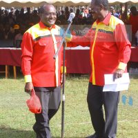 Kisii County Jubilee governorship aspirant Chris Obure and his deputy Albert Nyaundi
