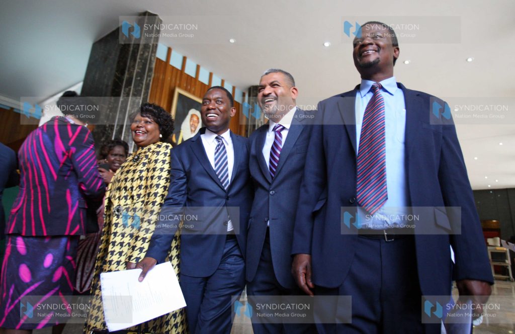 Sirisia MP John Waluke, Mvita MP Abdulswamad Shariff Nasir, Malindi MP Dan Kazungu and Tharaka Nithi Women Representative Beatrice Nkatha
