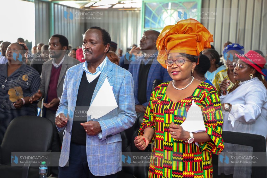 Wiper leader Kalonzo Musyoka and Kibwezi East member of Parliament Jessica Mbalu