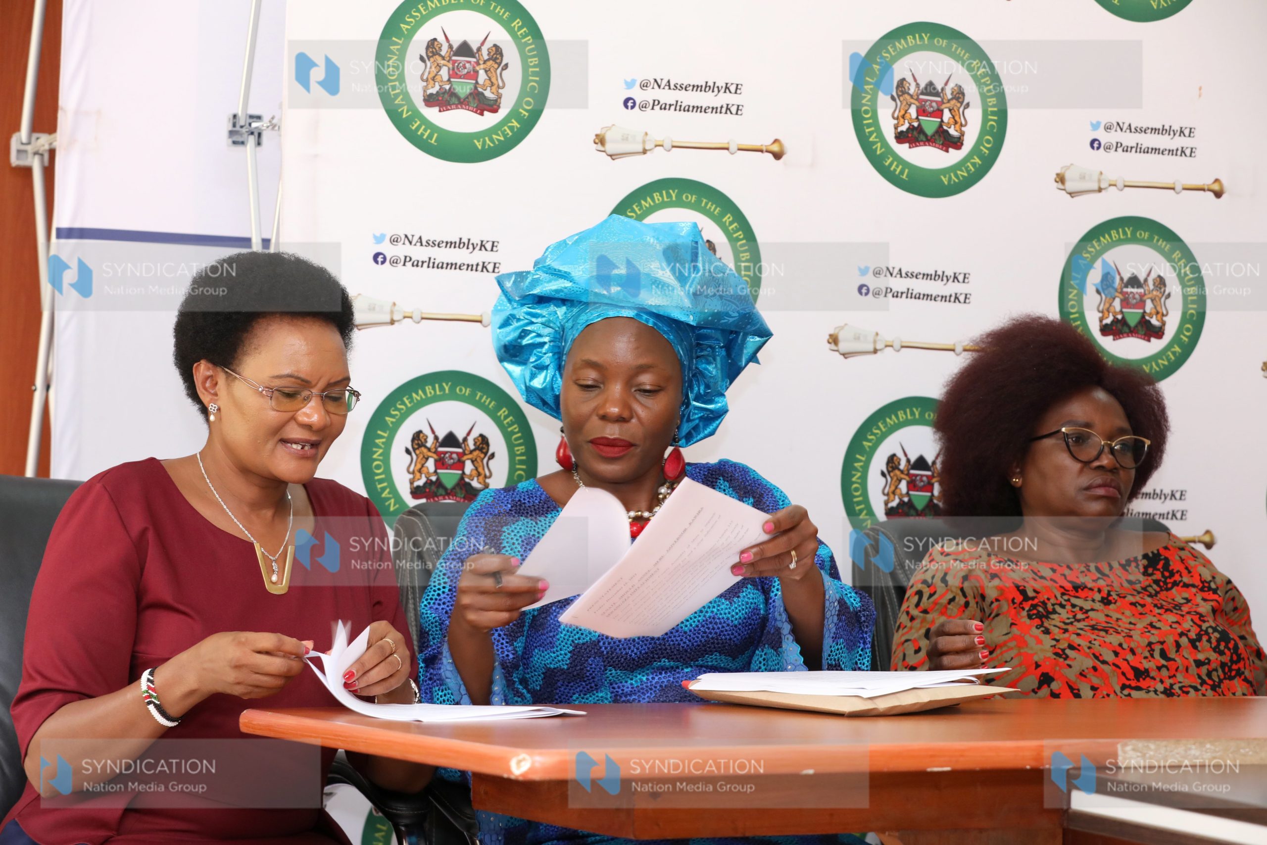 Narok County Women Representative Rebecca Tonkei, Busia Woman Representative Catherine Omanyo and Vihiga County Women Representative Beatrice Adagala