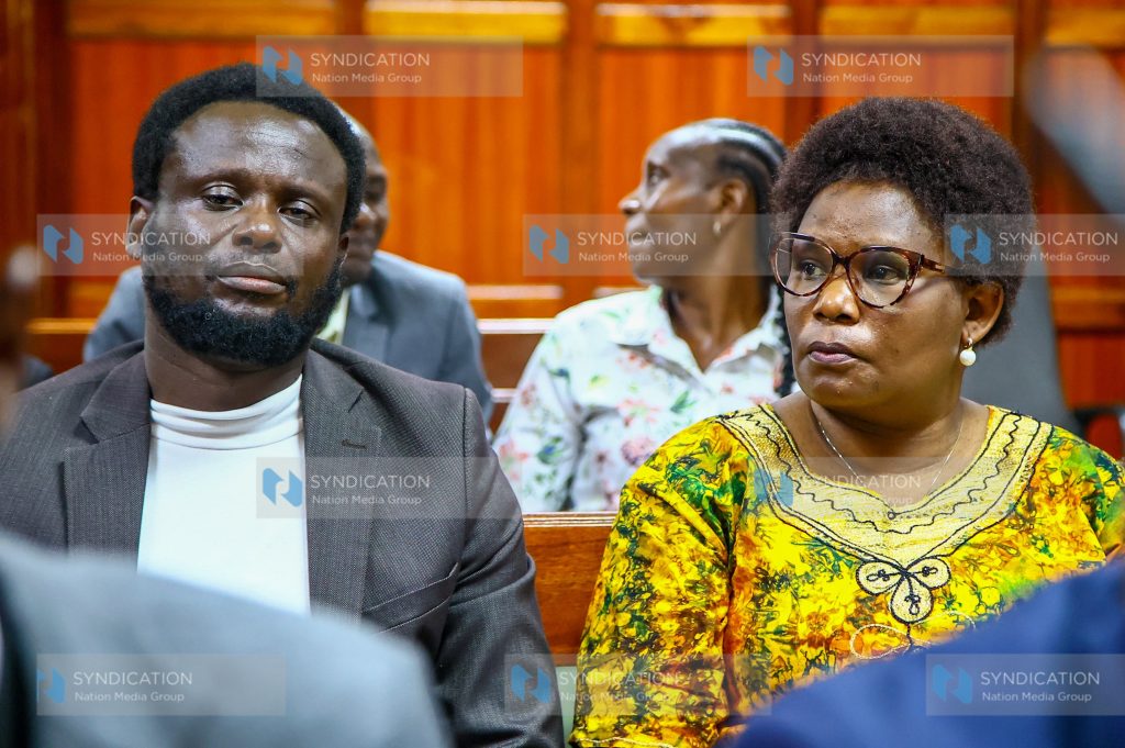 Embattled Meru County Governor Kawira Mwangaza flanked by her husband Murega Baichu