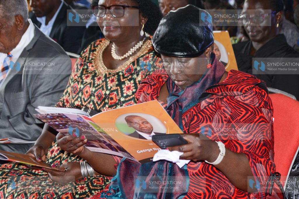 Ruth Odinga during the burial service of the late George Oduor