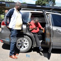 Meru Senator Mithika Linturi arriving at the Gigiri Police Station