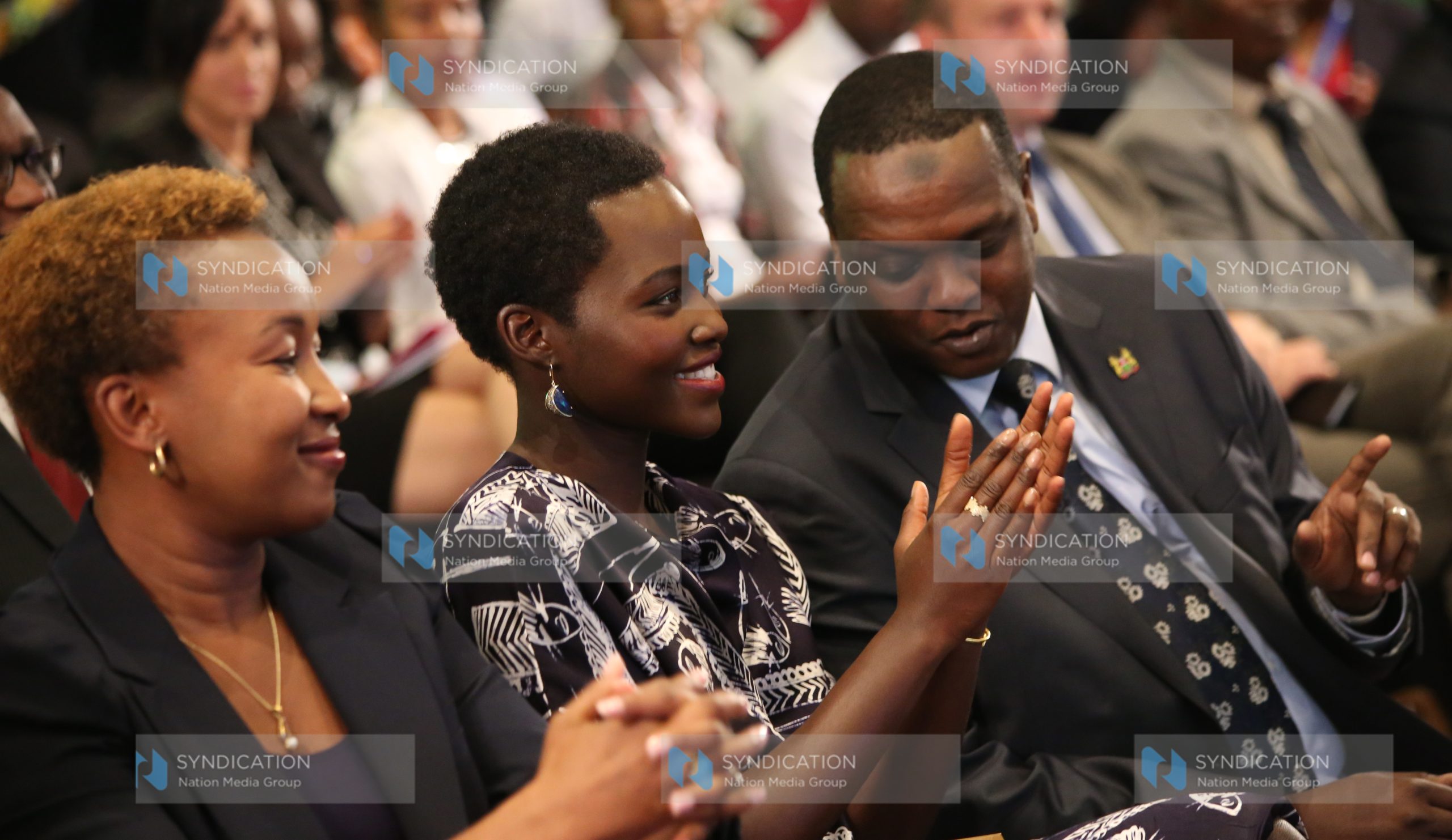 Oscar Winner Lupita Nyong’o with Culture, Arts and Sports Cabinet Secretary Dr Hassan Wario