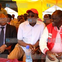 Meru Senator Kiraitu Murungi, Igembe South MP Mithika Linturi, and Meru University of Science and Technology VC Japhet Magambo
