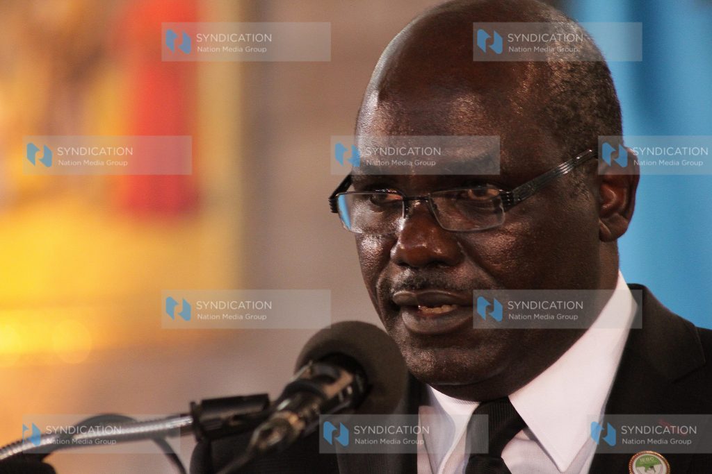 IEBC chairman Wafula Chebukati spoke at the funeral mass of slain IEBC ICT manager Christopher Chege Msando