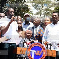 ODM Party Secretary General Edwin Sifuna and members of the Mulembe Community