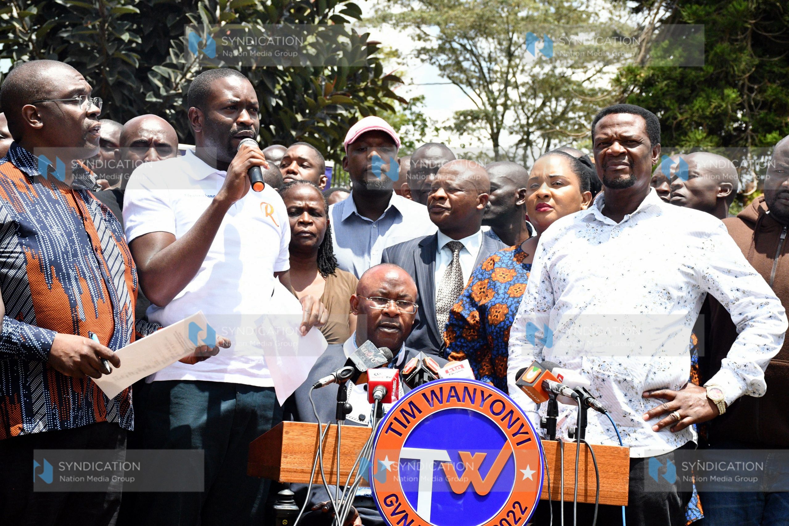 ODM Party Secretary General Edwin Sifuna and members of the Mulembe Community