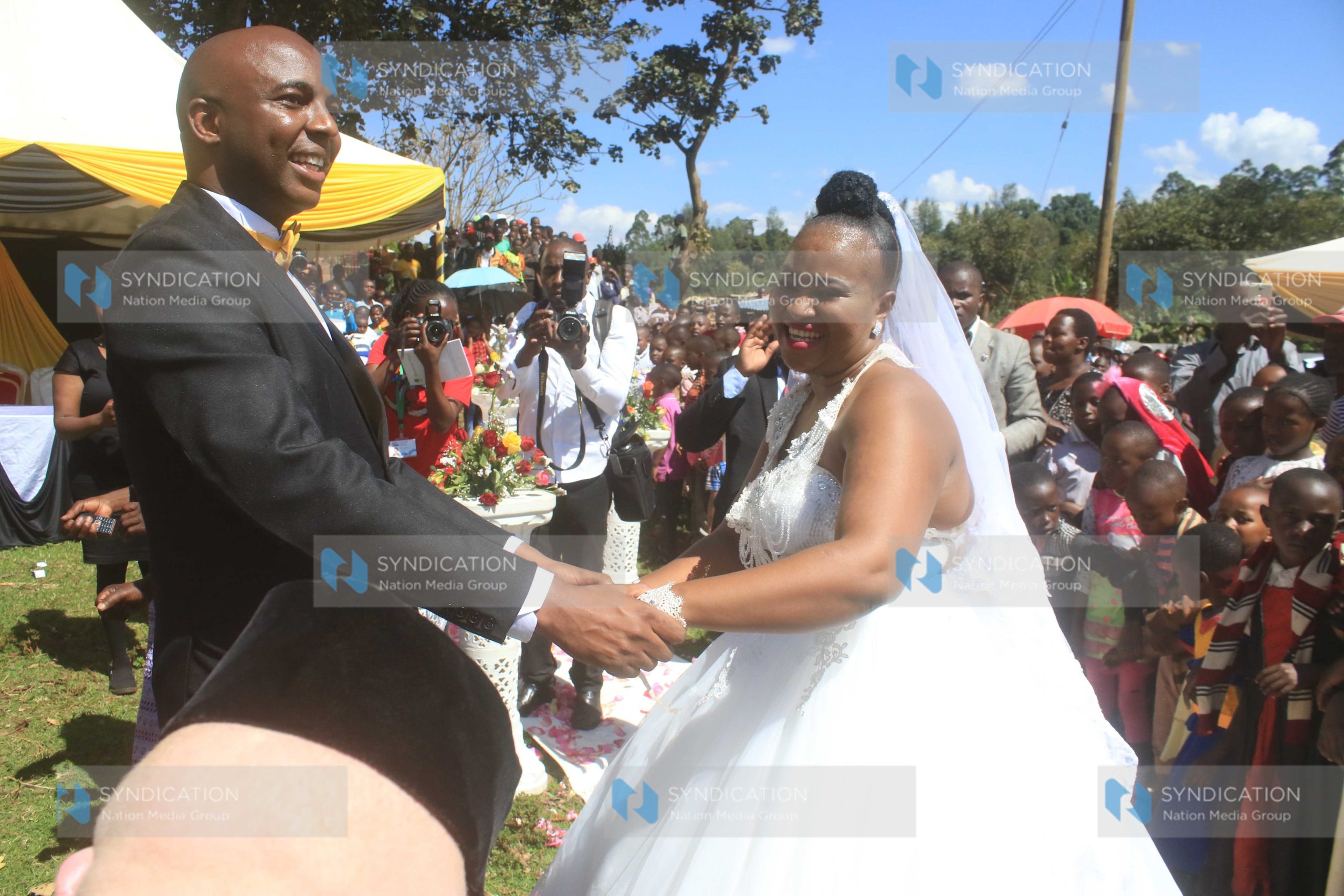 Murang’a Senator Irungu Kang’ata dances with his wife Mary