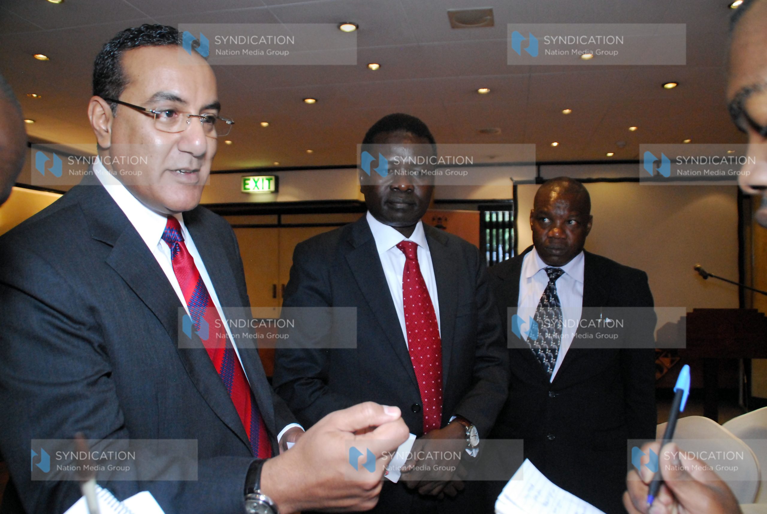 Mining cabinet secretary Najib Balala and his Principal Secretary Richard Titus Ekai