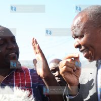 Mavoko MP Patrick Makau with Cabinet Secretary Michael Kamau