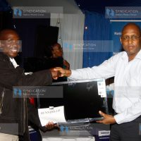 Industrialization and Enterprise Development Cabinet Secretary Adan Mohamed, with Simon Ngugi