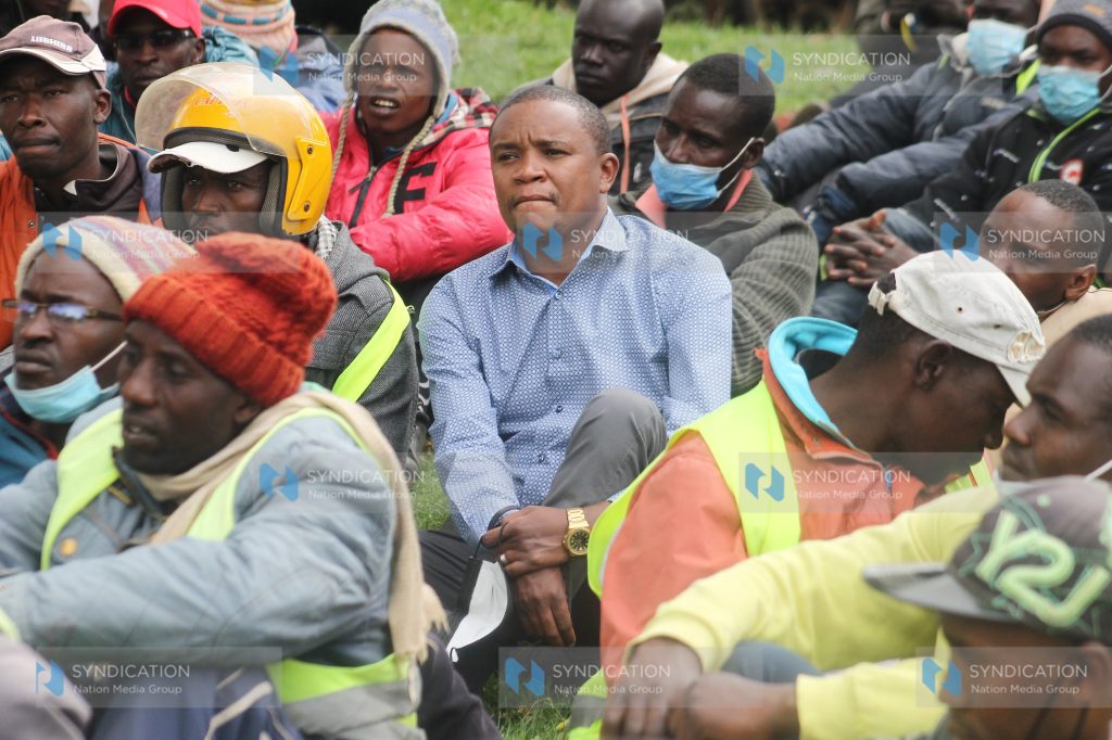 Boda boda riders with Molo MP Kuria Kimani