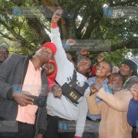 Boda boda riders take a selfie with Molo MP Kuria Kimani