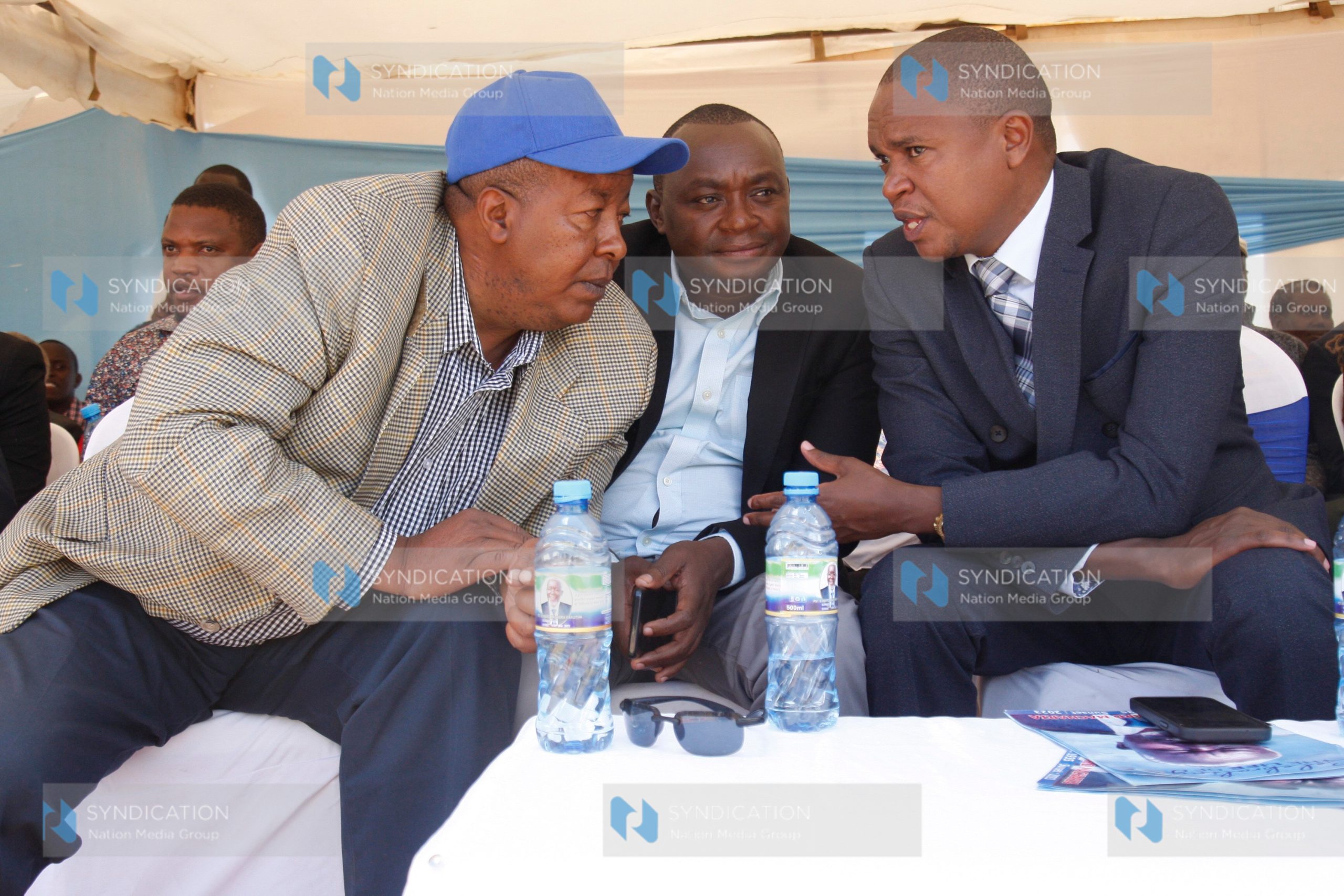 Former Njoro MP Joseph Kiuna, Former Molo MP Jacob Macharia, and Molo MP Kuria Kimani