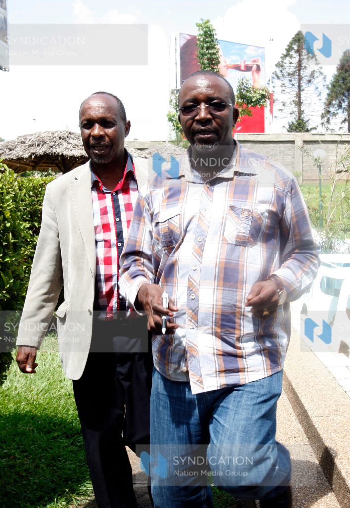 Njuri Ncheke Nairobi Branch Chairman Mathews Adams Karauri and Governing Council member Mithika Linturi