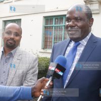 IEBC) chairman Wafula Chebukati with his Commissioner Boya Molu