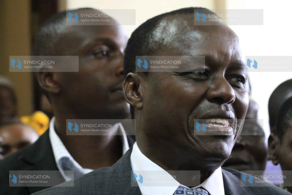 Former Embu Senator Lenny Kivuti follows proceedings at the Court of Appeal