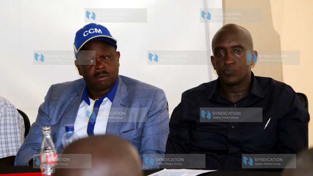 Bomet Governor Isaac Rutto with Narok West MP Patrick Ole Ntutu