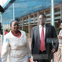 Starehe MP Bishop Margaret Wanjiru and public works minister Chris Obure