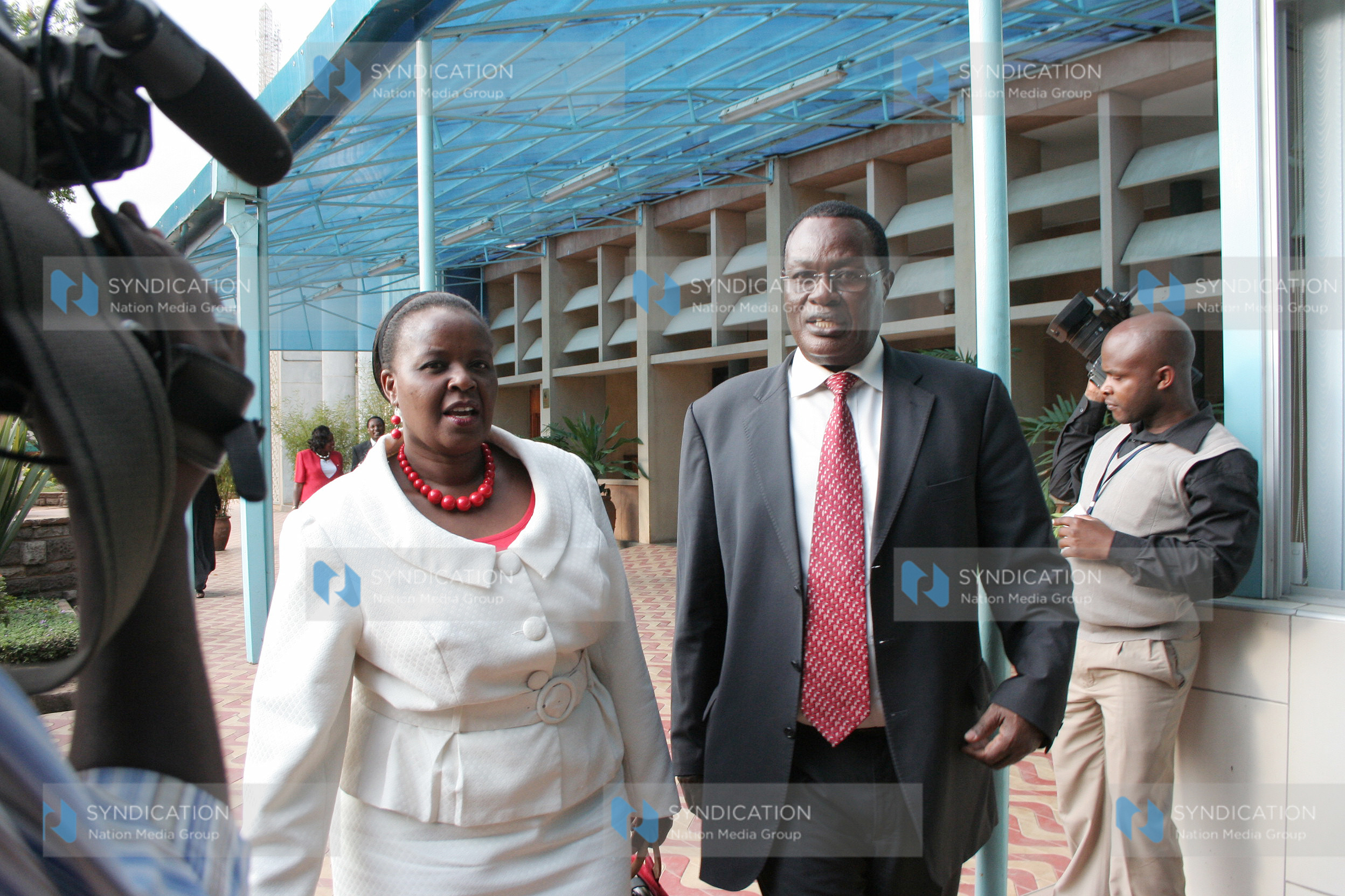 Starehe MP Bishop Margaret Wanjiru and public works minister Chris Obure