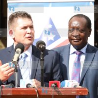 U.S.A Ambassador to Kenya Kyle McCarter addressing residents flagged by governor of Vihiga Wilber Ottichilo