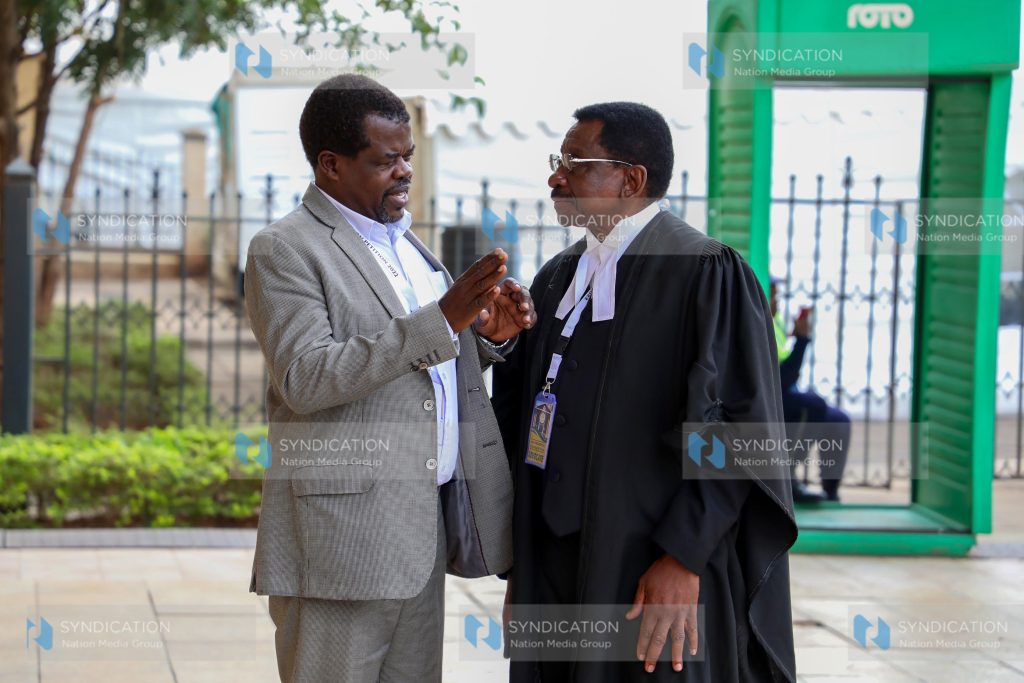 Senior Counsel James Orengo and Busia Senator-elect Okiya Omtatah