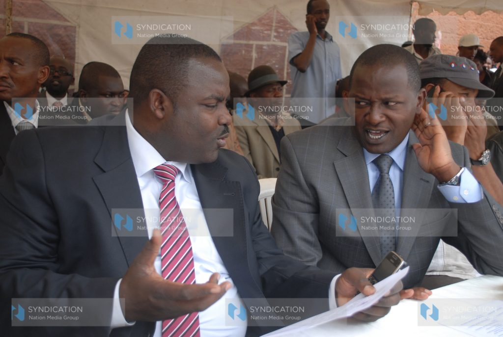 Minister for Nairobi Metropolitan Jamleck Kamau and the Mayor of Nairobi George Aladwa