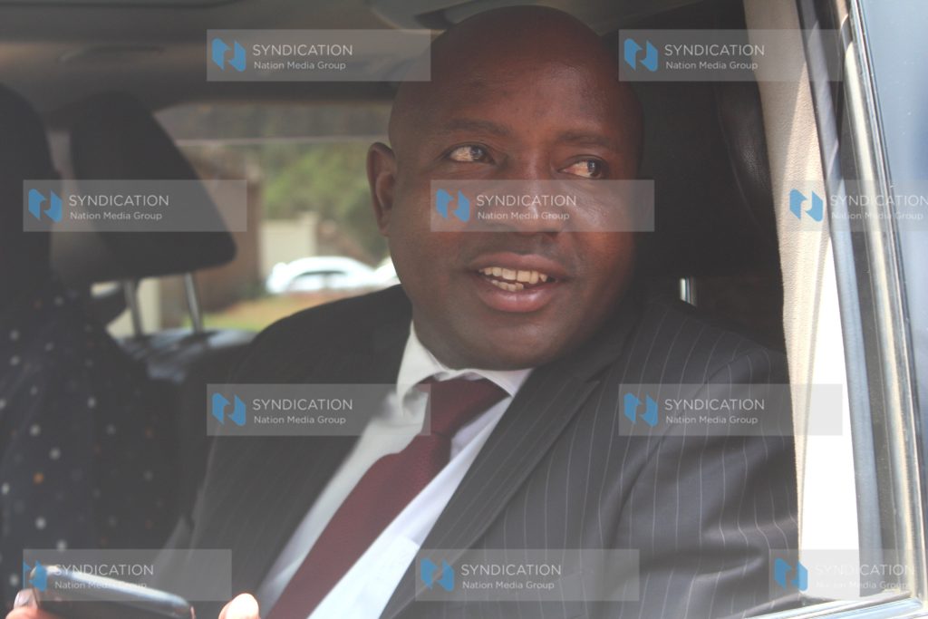 Lugari MP Ayub Savula at the entrance to the Directorate of Criminal Investigations in Kiambu