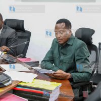 The Chairperson of the Senate Public Accounts Committee and Homa Bay Senator Moses Kajwang' and Kisii Senator Richard Onyonka