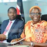 Agriculture, Livestock, Fisheries & Cooperatives Cabinet Secretary Peter Munya and his Industrialization, Trade and Enterprise Development counterpart Betty Maina