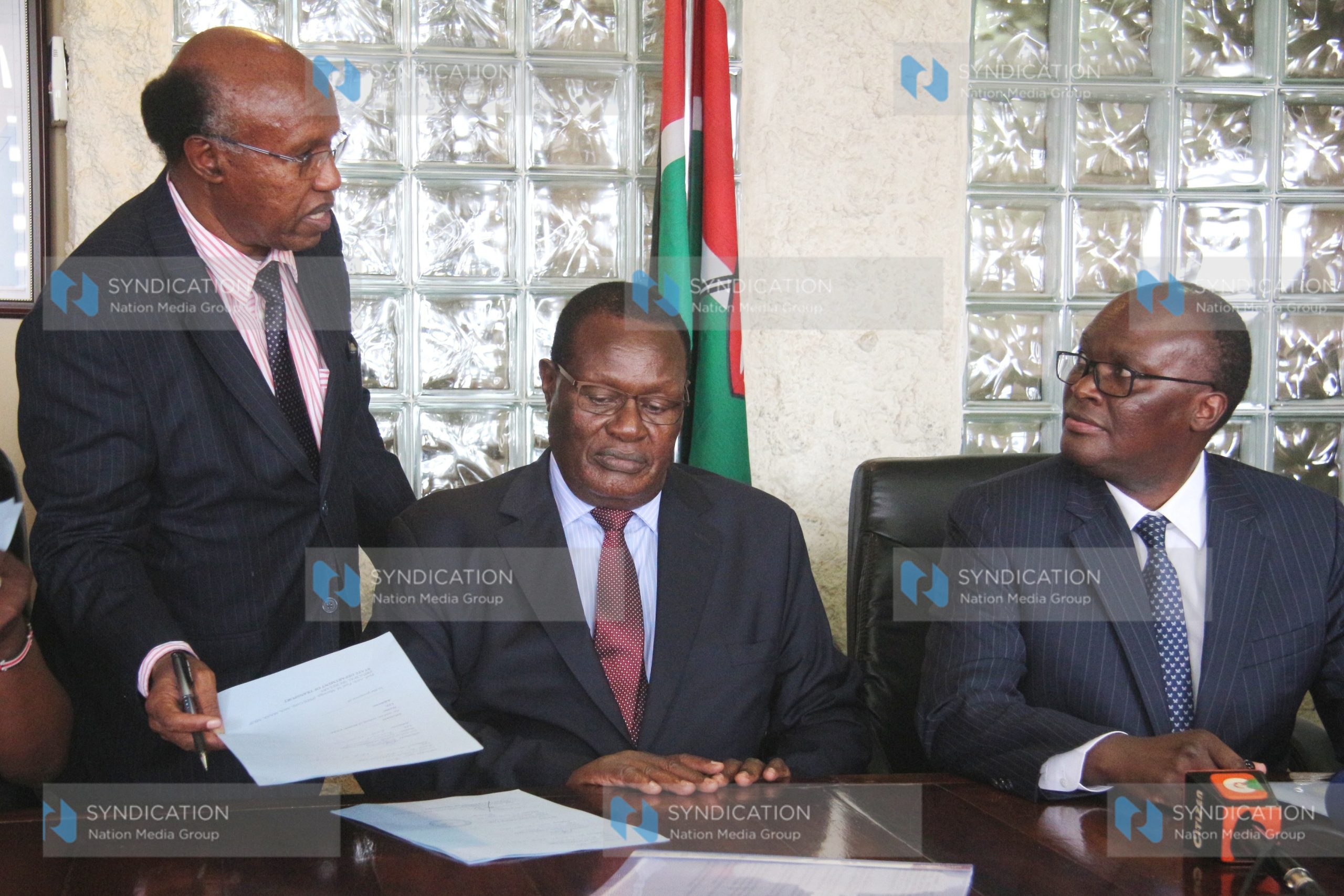 Transport PS Paul Maringa, CAS Chris Obure and CS James Macharia