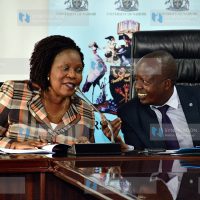 The National Assembly Departmental Committee on Education Chairperson Julius Melly with Vice-Chairperson Obara Eve Akinyi