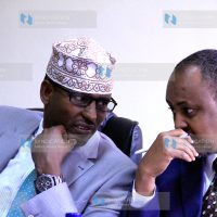 Wajir County Governor Ahmed Abdullahi with CEC, finance Salah Adan