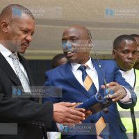 Water and Irrigation Principal Secretary Paul Kiprono Ronoh and Taita Taveta Governor Andrew Mwadime