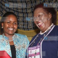 Senators Naisula Lesuuda with Zipporah Kitony