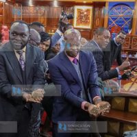 A sample of alleged substandard fertilizer at the Senate