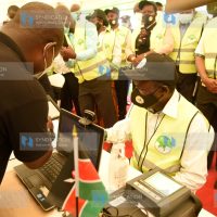 IEBC chairman Wafula Chebukati inspect the process of registration