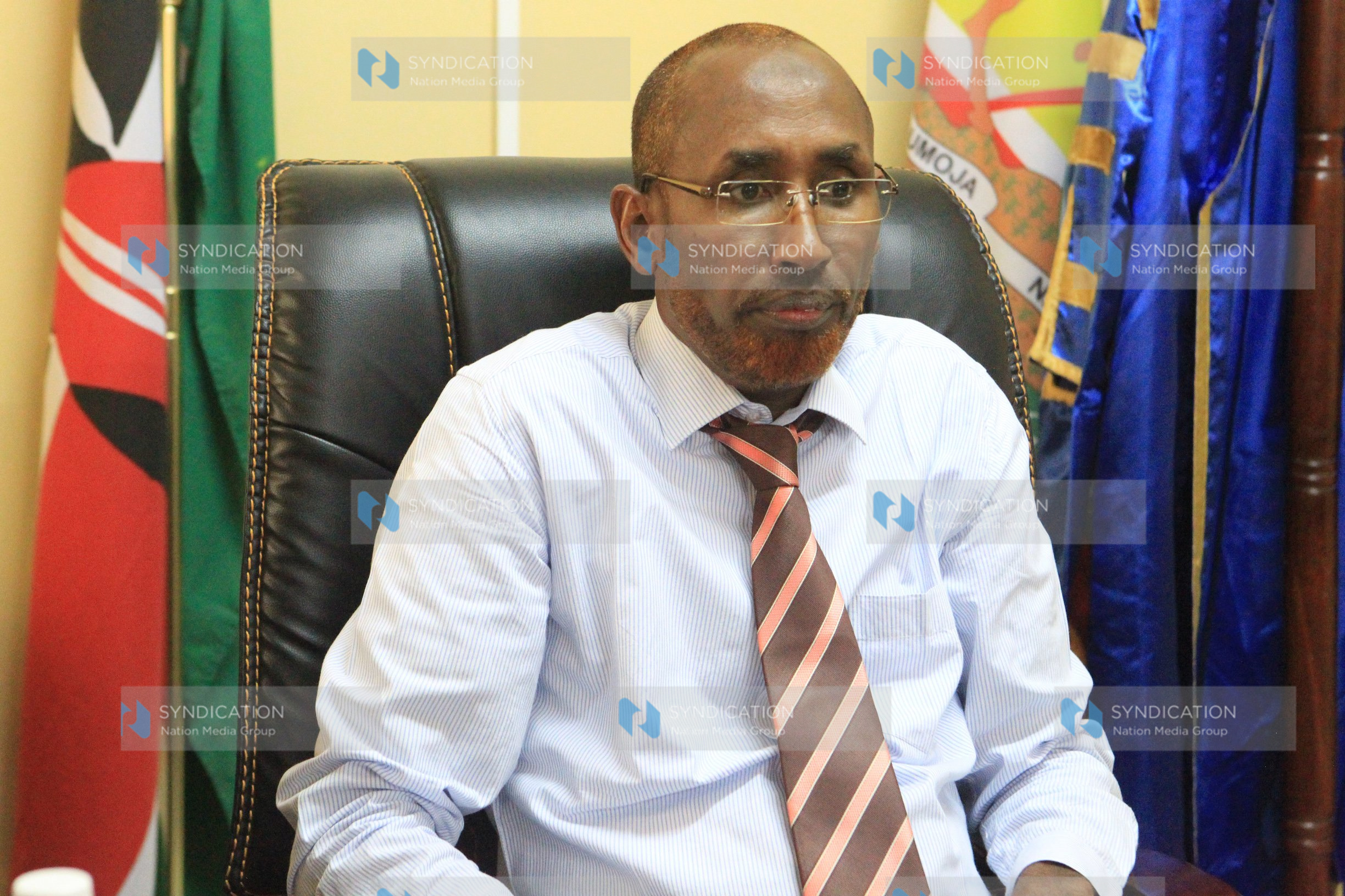 Mandera County Assembly Speaker Mohamed Adan Khalif at his office