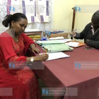  Senator Lesuuda recording her statements with the Criminal Investigations Officer