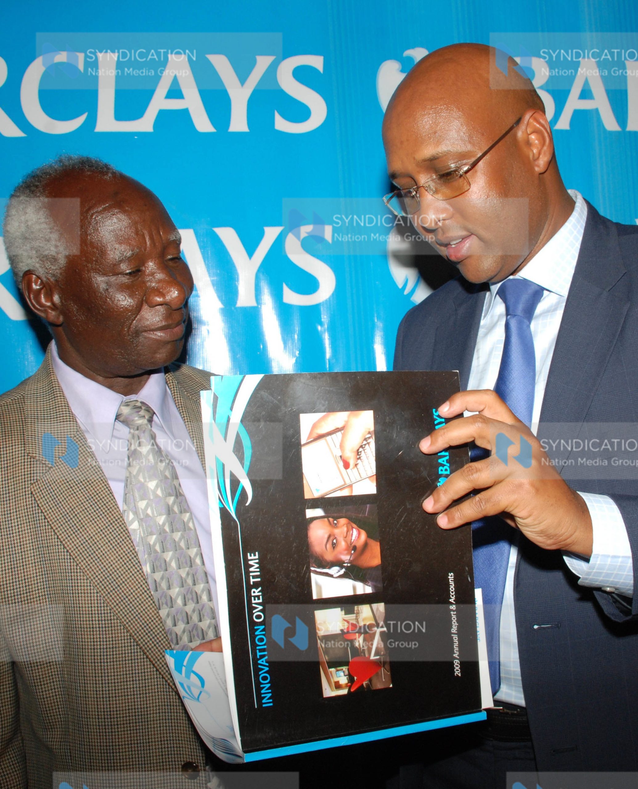 Barclays Bank Managing Director Adan Mohammed and a shareholders Joseph Gitau