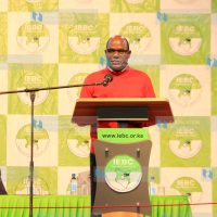 IEBC Chair Wafula Chebukati giving an update on results
