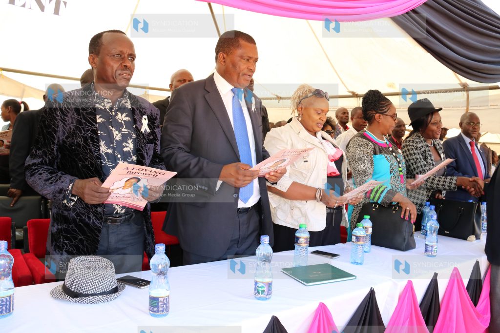 Burial of Muturi's elder sister, Monica Muthoni Njoka, in Siakago Town