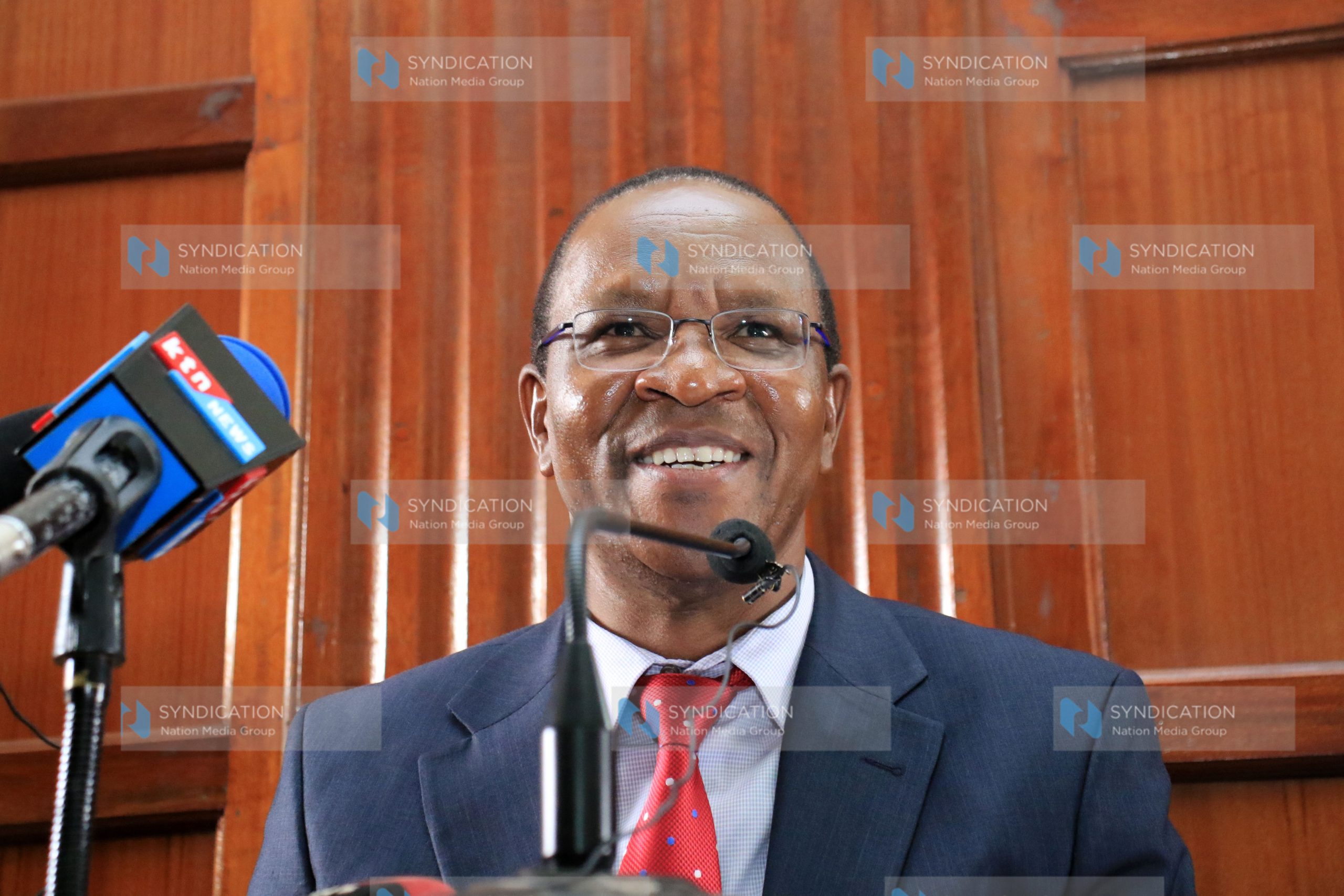 Principal Secretary Karanja Kibicho when he appeared at the Milimani Law Court