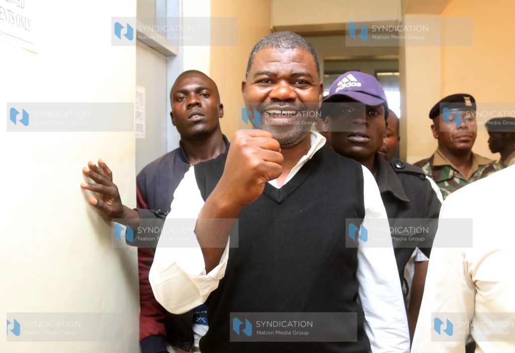 Ruaraka MP Tom Kajwang walks to freedom at Ngong law courts
