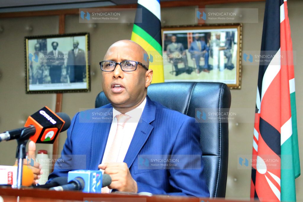 Adan Mohammed address the media